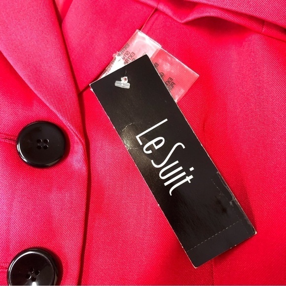 Le Suit Pink Blazer with Black Buttons Size 6 NWT - Picture 4 of 6